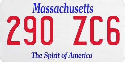MA license plate 290ZC6