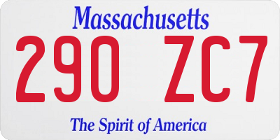 MA license plate 290ZC7