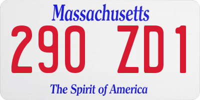 MA license plate 290ZD1