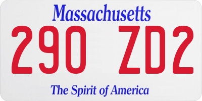 MA license plate 290ZD2
