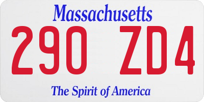 MA license plate 290ZD4