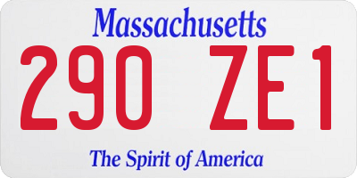 MA license plate 290ZE1