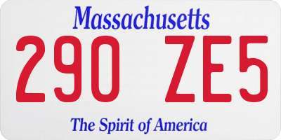 MA license plate 290ZE5