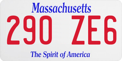 MA license plate 290ZE6