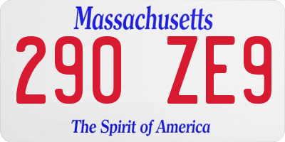 MA license plate 290ZE9