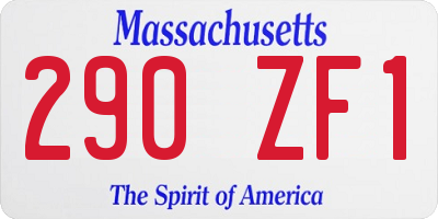 MA license plate 290ZF1