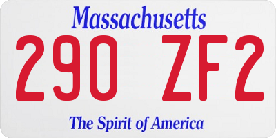 MA license plate 290ZF2