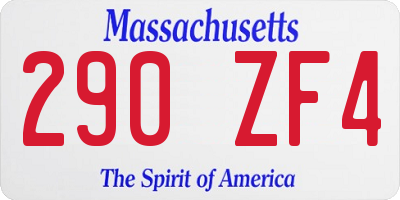 MA license plate 290ZF4