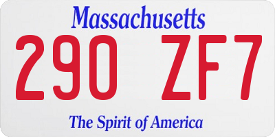 MA license plate 290ZF7