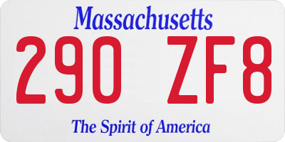 MA license plate 290ZF8
