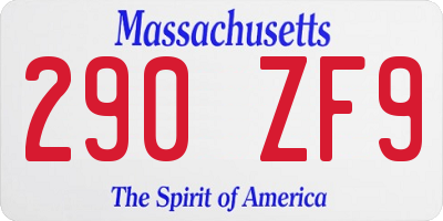 MA license plate 290ZF9