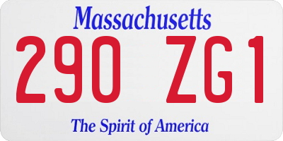 MA license plate 290ZG1