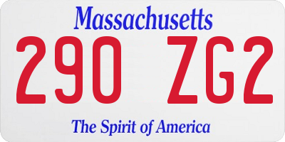 MA license plate 290ZG2