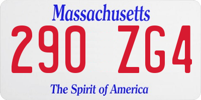 MA license plate 290ZG4