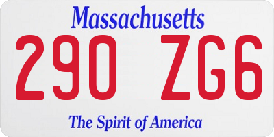 MA license plate 290ZG6