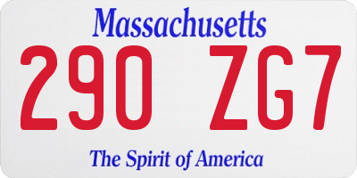 MA license plate 290ZG7