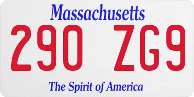 MA license plate 290ZG9
