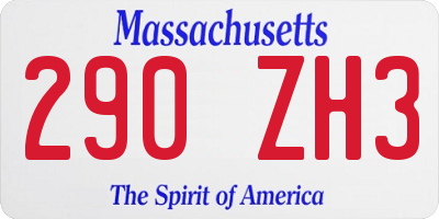 MA license plate 290ZH3