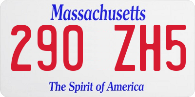 MA license plate 290ZH5