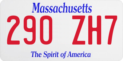 MA license plate 290ZH7