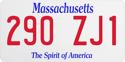 MA license plate 290ZJ1