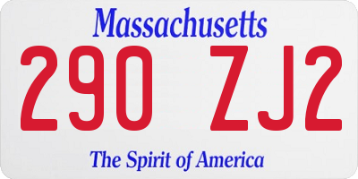 MA license plate 290ZJ2