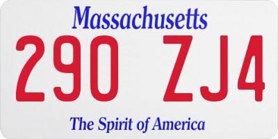 MA license plate 290ZJ4