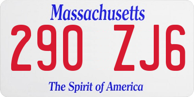 MA license plate 290ZJ6