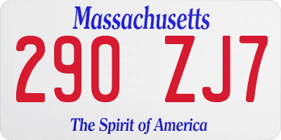 MA license plate 290ZJ7