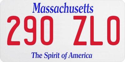 MA license plate 290ZL0