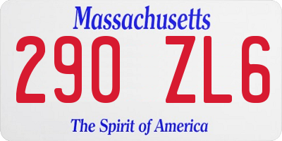 MA license plate 290ZL6