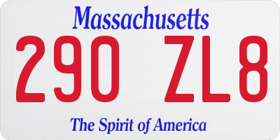 MA license plate 290ZL8