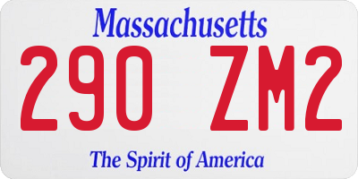 MA license plate 290ZM2