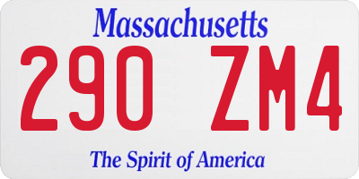 MA license plate 290ZM4