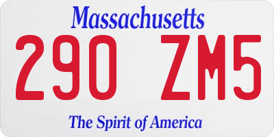 MA license plate 290ZM5