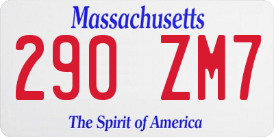 MA license plate 290ZM7