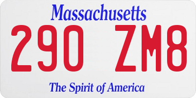MA license plate 290ZM8