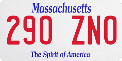 MA license plate 290ZN0