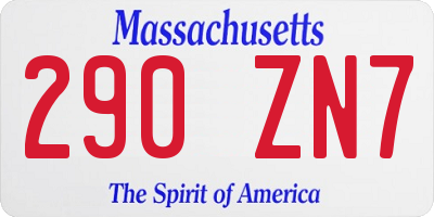 MA license plate 290ZN7