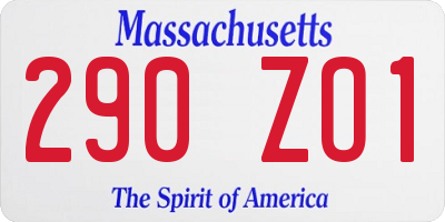 MA license plate 290ZO1
