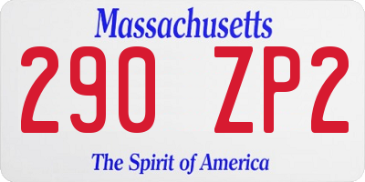 MA license plate 290ZP2