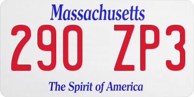 MA license plate 290ZP3