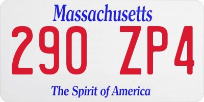 MA license plate 290ZP4