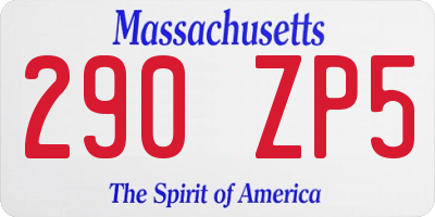 MA license plate 290ZP5