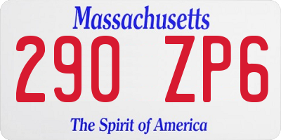 MA license plate 290ZP6
