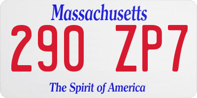 MA license plate 290ZP7