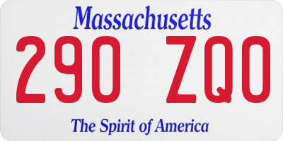 MA license plate 290ZQ0