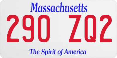 MA license plate 290ZQ2