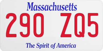 MA license plate 290ZQ5