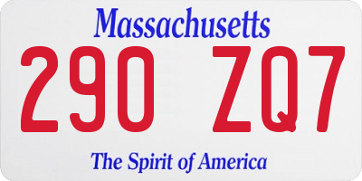 MA license plate 290ZQ7